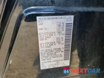 Zdjęcie 13 z 13 samochodu: 2020 NISSAN PATHFINDER SV VIN:5N1DR2BM9LC606950 - miniatura