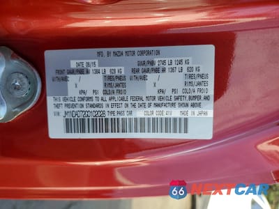Zdjęcie 12 z 12 samochodu: 2016 MAZDA MX-5 MIATA GRAND TOURING VIN:JM1NDAD72G0102028 - miniatura