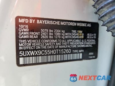 Zdjęcie 13 z 13 samochodu: 2017 BMW X3 XDRIVE28I VIN:5UXWX9C55H0T15260 - miniatura