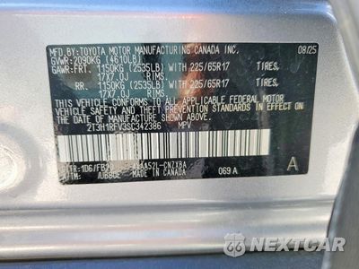 Zdjęcie 13 z 13 samochodu: 2025 TOYOTA RAV4 LE VIN:2T3H1RFV3SC342386 - miniatura