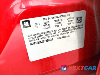 Zdjęcie 12 z 12 samochodu: 2012 CHEVROLET CRUZE LTZ VIN:1G1PH5SC9C7239384 - miniatura