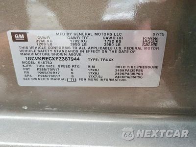Zdjęcie 12 z 12 samochodu: 2015 CHEVROLET SILVERADO K1500 LT VIN:1GCVKRECXFZ387944 - miniatura