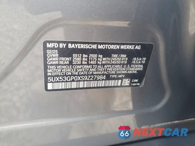 Zdjęcie 12 z 12 samochodu: 2025 BMW X3 30 XDRIVE VIN:5UX53GP0XS9Z27984 - miniatura