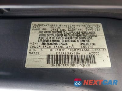 Zdjęcie 12 z 12 samochodu: 2011 NISSAN VERSA VIN:3N1BC1CP0BL372428 - miniatura