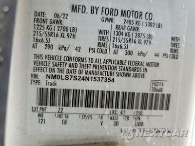 Zdjęcie 13 z 14 samochodu: 2022 FORD TRANSIT CONNECT UTILITY / SERVICE VAN VIN:NM0LS7S24N1537354 - miniatura