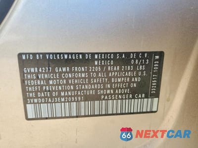 Zdjęcie 12 z 12 samochodu: 2014 VOLKSWAGEN JETTA SE VIN:3VWD07AJ3EM209591 - miniatura