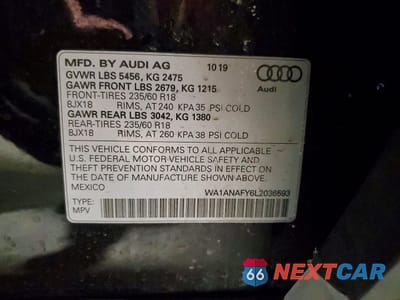 Zdjęcie 13 z 13 samochodu: 2020 AUDI Q5 PREMIUM VIN:WA1ANAFY6L2036593 - miniatura