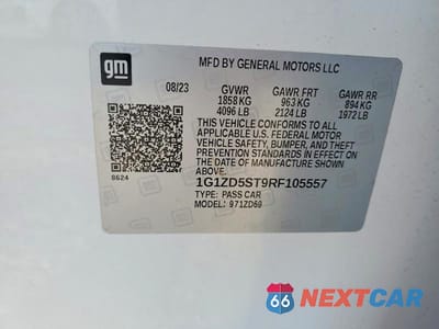 Zdjęcie 12 z 12 samochodu: 2024 CHEVROLET MALIBU LT VIN:1G1ZD5ST9RF105557 - miniatura