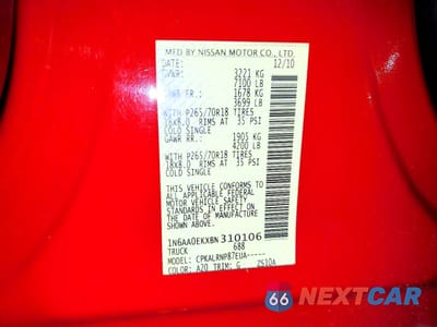 Zdjęcie 12 z 12 samochodu: 2011 NISSAN TITAN S VIN:1N6AA0EKXBN310106 - miniatura