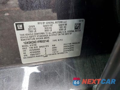 Zdjęcie 13 z 13 samochodu: 2015 CHEVROLET TAHOE K1500 LTZ VIN:1GNSKCKC1FR602140 - miniatura