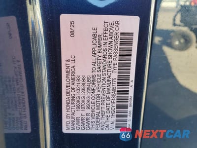 Zdjęcie 12 z 12 samochodu: 2025 HONDA ACCORD SE VIN:1HGCY1F48SA057776 - miniatura