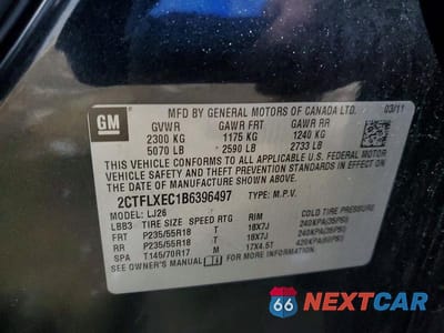 Zdjęcie 13 z 13 samochodu: 2011 GMC TERRAIN SLT VIN:2CTFLXEC1B6396497 - miniatura