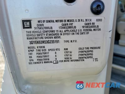 Zdjęcie 12 z 12 samochodu: 2003 CADILLAC ESCALADE EXT VIN:3GYEK63N53G235191 - miniatura