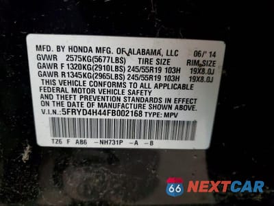 Zdjęcie 13 z 13 samochodu: 2015 ACURA MDX TECHNOLOGY VIN:5FRYD4H44FB002168 - miniatura