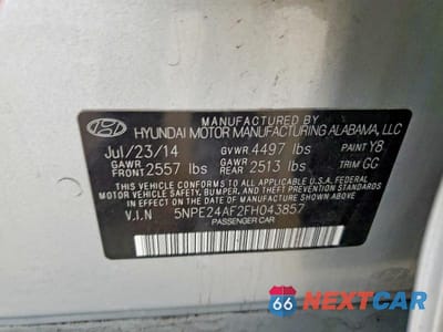 Zdjęcie 12 z 12 samochodu: 2015 HYUNDAI SONATA SE VIN:5NPE24AF2FH043857 - miniatura