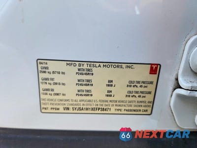 Zdjęcie 12 z 12 samochodu: 2014 TESLA MODEL S VIN:5YJSA1H1XEFP38471 - miniatura