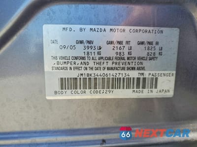 Zdjęcie 13 z 14 samochodu: 2006 MAZDA 3 HATCHBACK VIN:JM1BK344061427134 - miniatura