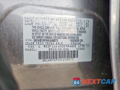 Zdjęcie 12 z 12 samochodu: 2017 NISSAN SENTRA SV VIN:3N1AB7AP4HL648073 - miniatura