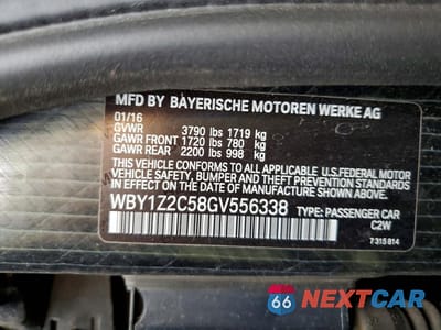 Zdjęcie 12 z 12 samochodu: 2016 BMW I3 BEV VIN:WBY1Z2C58GV556338 - miniatura