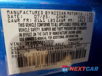 Zdjęcie 12 z 12 samochodu: 2025 NISSAN SENTRA SV VIN:3N1AB8CV5SY376791 - miniatura