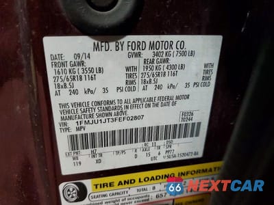 Zdjęcie 14 z 14 samochodu: 2015 FORD EXPEDITION XLT VIN:1FMJU1JT3FEF02807 - miniatura