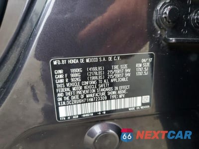 Zdjęcie 14 z 14 samochodu: 2017 HONDA HR-V EXL VIN:3CZRU6H71HM723309 - miniatura