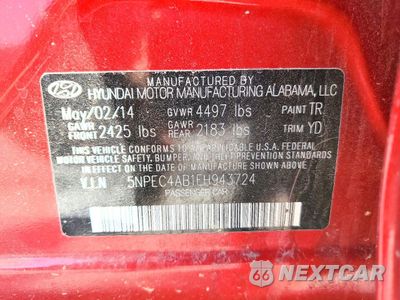 Zdjęcie 12 z 12 samochodu: 2014 HYUNDAI SONATA SE VIN:5NPEC4AB1EH943724 - miniatura