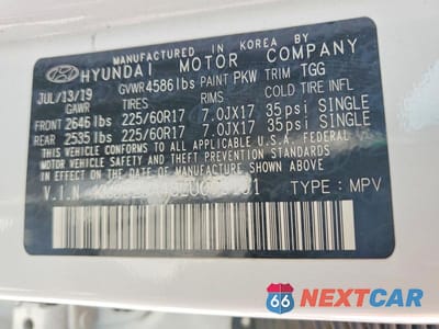 Zdjęcie 14 z 14 samochodu: 2020 HYUNDAI TUCSON SE VIN:KM8J23A48LU093151 - miniatura