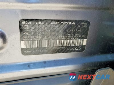 Zdjęcie 13 z 14 samochodu: 2019 MITSUBISHI ECLIPSE CROSS ES VIN:JA4AS3AA5KZ002987 - miniatura