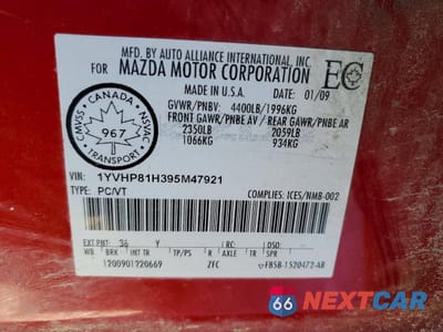 Zdjęcie 13 z 13 samochodu: 2009 MAZDA 6 I VIN:1YVHP81H395M47921 - miniatura