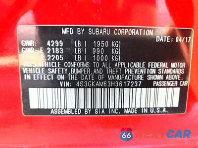 Zdjęcie 13 z 13 samochodu: 2017 SUBARU IMPREZA SPORT VIN:4S3GKAM63H3617237 - miniatura