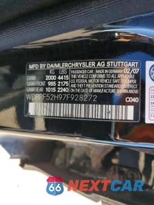 Zdjęcie 12 z 12 samochodu: 2007 MERCEDES-BENZ C 230 VIN:WDBRF52H97F928272 - miniatura
