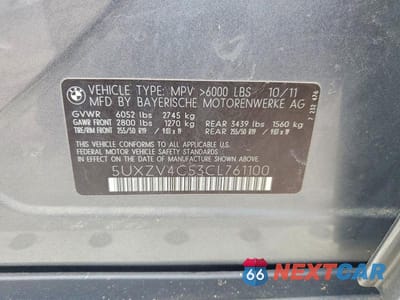 Zdjęcie 13 z 13 samochodu: 2012 BMW X5 XDRIVE35I VIN:5UXZV4C53CL761100 - miniatura