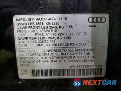 Zdjęcie 13 z 14 samochodu: 2016 AUDI Q3 PREMIUM PLUS VIN:WA1EFCFS9GR012162 - miniatura