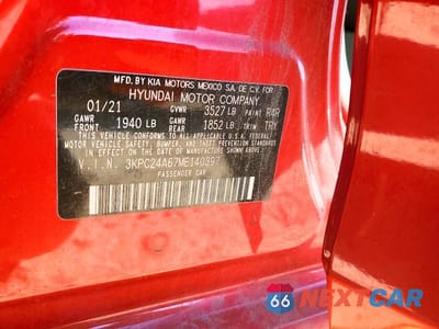 Zdjęcie 12 z 12 samochodu: 2021 HYUNDAI ACCENT SE VIN:3KPC24A67ME140397 - miniatura
