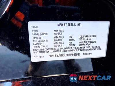 Zdjęcie 14 z 14 samochodu: 2021 TESLA MODEL Y VIN:5YJYGDEE0MF067991 - miniatura