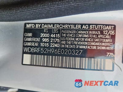 Zdjęcie 12 z 12 samochodu: 2006 MERCEDES-BENZ C 230 VIN:WDBRF52H96E020327 - miniatura