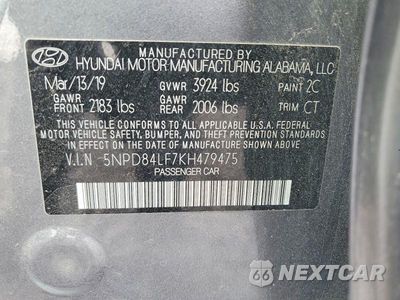 Zdjęcie 12 z 12 samochodu: 2019 HYUNDAI ELANTRA VALUE EDITION VIN:5NPD84LF7KH479475 - miniatura