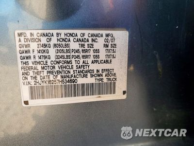 Zdjęcie 12 z 12 samochodu: 2007 HONDA RIDGELINE RT VIN:2HJYK16257H534690 - miniatura