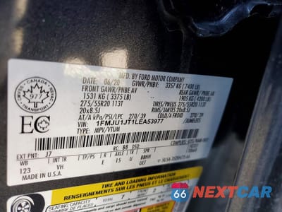 Zdjęcie 14 z 15 samochodu: 2020 FORD EXPEDITION XLT VIN:1FMJU1JT1LEA53977 - miniatura