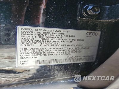 Zdjęcie 13 z 13 samochodu: 2022 AUDI Q7 PREMIUM PLUS VIN:WA1LXBF7XND008691 - miniatura