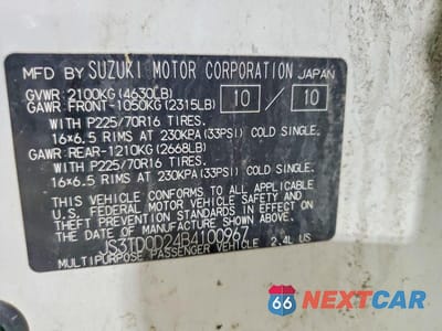 Zdjęcie 12 z 12 samochodu: 2011 SUZUKI GRAND VITARA PREMIUM VIN:JS3TD0D24B4100967 - miniatura