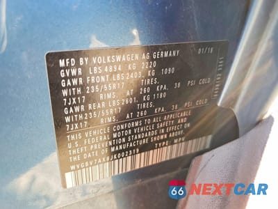 Zdjęcie 13 z 14 samochodu: 2018 VOLKSWAGEN TIGUAN LIMITED VIN:WVGBV7AX8JK002319 - miniatura
