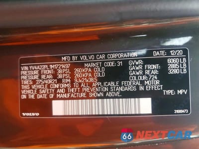 Zdjęcie 14 z 14 samochodu: 2021 VOLVO XC90 T6 INSCRIPTION VIN:YV4A22PL1M1721497 - miniatura