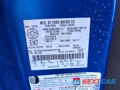 Zdjęcie 13 z 13 samochodu: 2009 FORD F150 SUPERCREW VIN:1FTPW14VX9FA77106 - miniatura