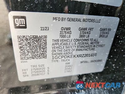 Zdjęcie 12 z 12 samochodu: 2024 CHEVROLET SILVERADO K1500 LT-L VIN:1GCPDKEKXRZ201616 - miniatura