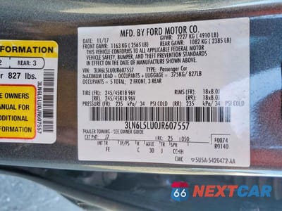 Zdjęcie 12 z 12 samochodu: 2018 LINCOLN MKZ HYBRID SELECT VIN:3LN6L5LU0JR607557 - miniatura
