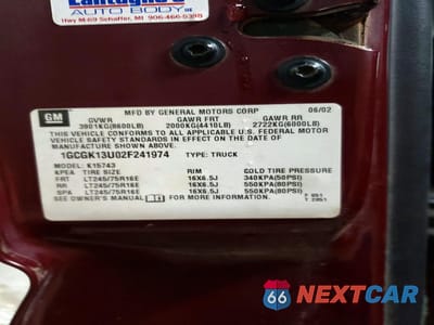 Zdjęcie 12 z 12 samochodu: 2002 CHEVROLET SILVERADO K1500 HEAVY DUTY VIN:1GCGK13U02F241974 - miniatura