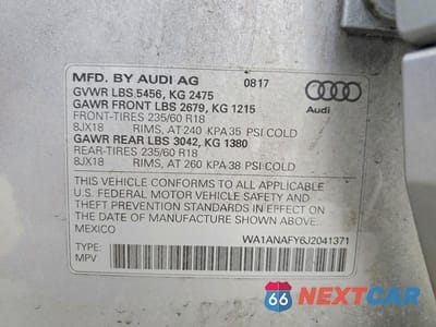 Zdjęcie 13 z 13 samochodu: 2018 AUDI Q5 PREMIUM VIN:WA1ANAFY6J2041371 - miniatura