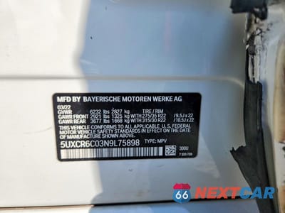 Zdjęcie 14 z 14 samochodu: 2022 BMW X5 XDRIVE40I VIN:5UXCR6C03N9L75898 - miniatura